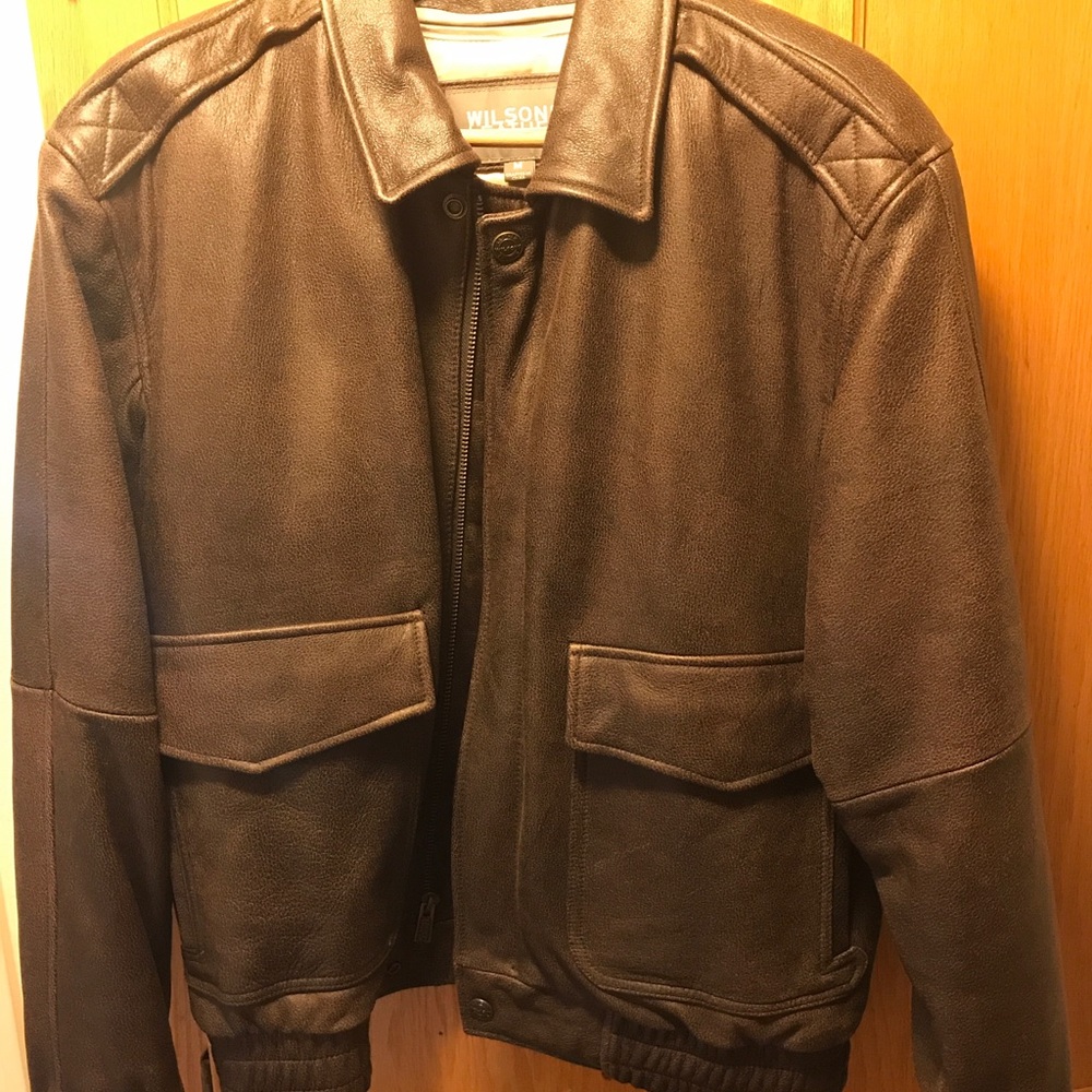 Wilson's Men's Brown Leather Bomber jacket VINTAGE